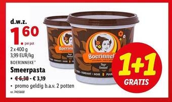 Lidl Smeerpasta aanbieding