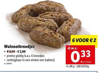 Lidl Walnootbroodjes aanbieding