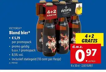 Lidl Victoria Blond Bier aanbieding