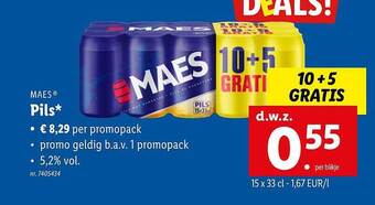 Lidl Maes Pils aanbieding