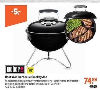 Makro Weber Houtskoolbarbecue Smokey Joe aanbieding