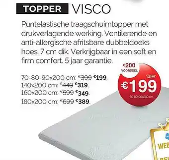 Sleepworld Topper Visco aanbieding