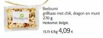 Colruyt Berloumi grillkaas met chili, dragon en munt aanbieding