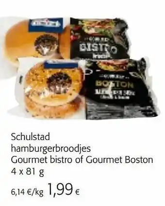 Colruyt Schulstad hamburgerbroodjes gourmet bistro of gourmet boston aanbieding