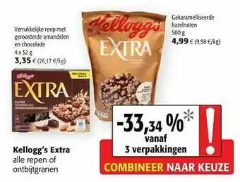 Colruyt Kellogg`s extra alle repen of ontbijtgranen aanbieding