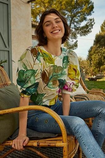Desigual Korte blouse met rits achter - GREEN - S aanbieding