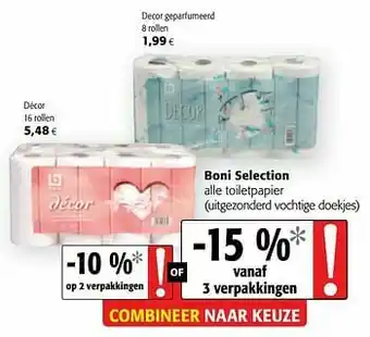 Colruyt Boni selection alle toiletpapier aanbieding