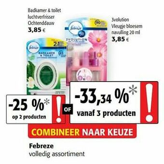 Colruyt Febreze volledig assortiment aanbieding