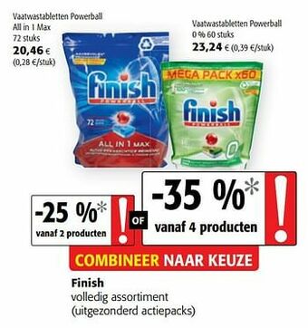 Colruyt Finish volledig assortiment aanbieding