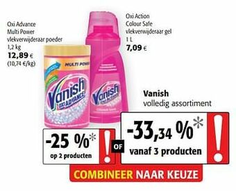 Colruyt Vanish volledig assortiment aanbieding