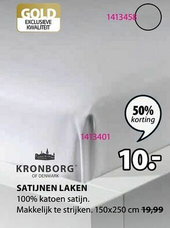 Jysk Satijnen laken aanbieding