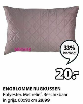 Jysk Engblomme rugkussen aanbieding