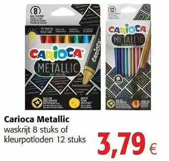 Carioca metallic waskrijt 8 stuks of kleurpotloden 12 stuks