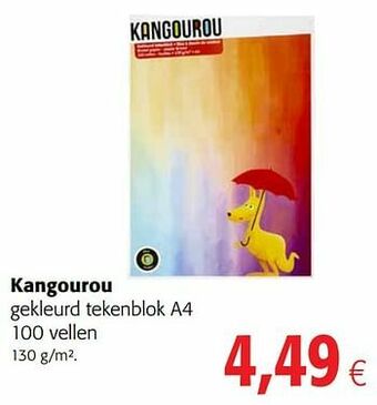 Colruyt Kangourou gekleurd tekenblok a4 100 vellen aanbieding