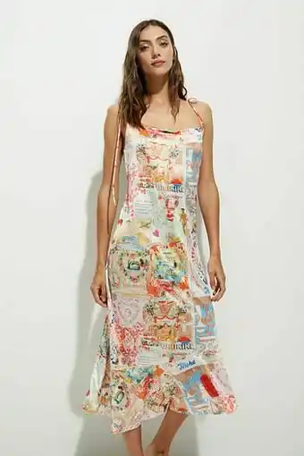 Desigual Asymmetrische satijnen jurk - WHITE - S aanbieding