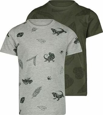 HEMA Kinder T-shirt - 2 Stuks Groen (groen)