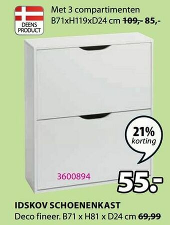 Jysk Idskov schoenenkast aanbieding
