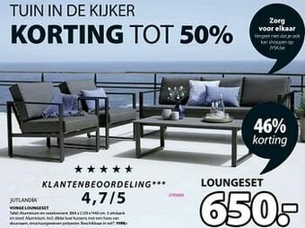 Jysk Vonge loungeset aanbieding