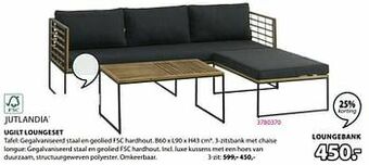 Jysk Ugilt loungebank 3-zit aanbieding