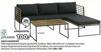 Jysk Ugilt loungeset tafel aanbieding
