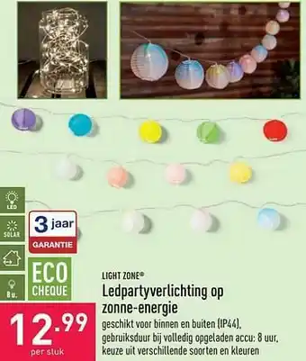 ALDI Ledpartyverlichting op zonne-energie aanbieding