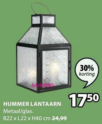 Jysk Hummer lantaarn aanbieding