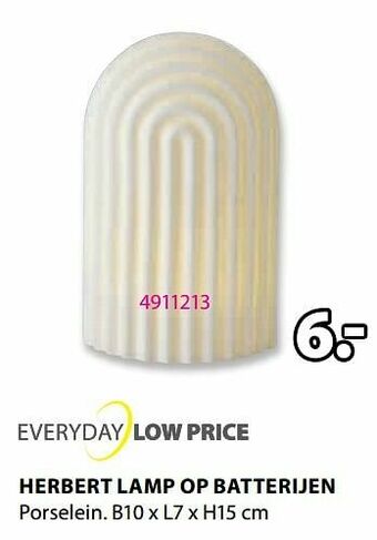 Jysk Herbert lamp op batterijen aanbieding