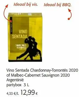 Colruyt Vino sentada chardonnay-torrontés 2020 of malbec-cabernet sauvignon 2020 argentinië aanbieding