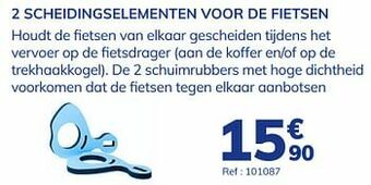 Auto5 2 scheidingselementen voor de fietsen aanbieding