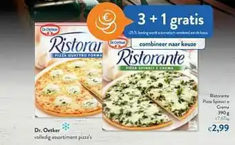 OKay Dr. oetker ristorante pizza spinaci e crema aanbieding