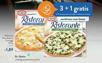 OKay Dr. oetker ristorante pizza quattro formaggi aanbieding