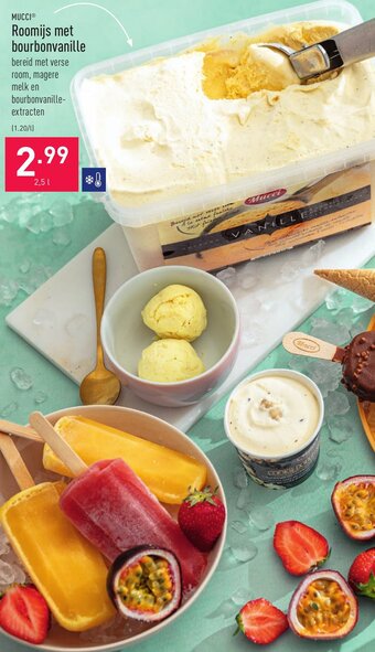 ALDI Mucci roomijs met bourbonvanille aanbieding