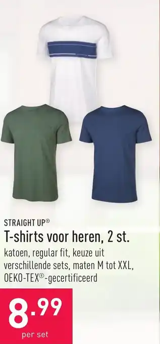 ALDI Straight up t-shirts voor heren, 2 st aanbieding