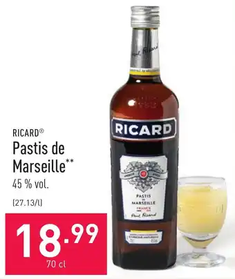 ALDI Ricard pastis de marseille 70cl aanbieding