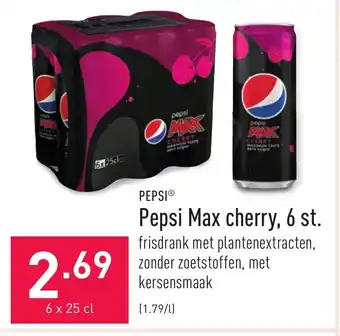 ALDI Pepsi max cherry, 6 st. 6 x 25cl aanbieding