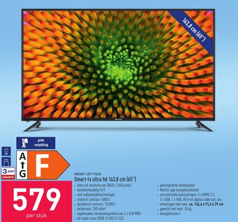 ALDI Medion life P16510 smart-tv ultra hd 163,8 cm (65") aanbieding