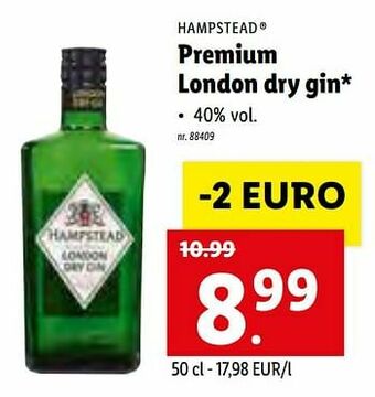 Lidl Premium london dry gin aanbieding