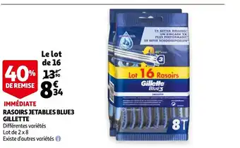 Auchan Rasoirs Jetables Blue3 Gillette aanbieding