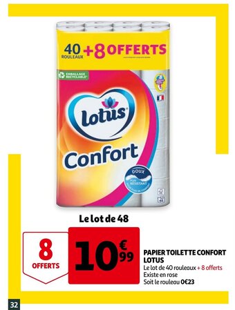 Auchan Papier Toilette Confort Lotus aanbieding