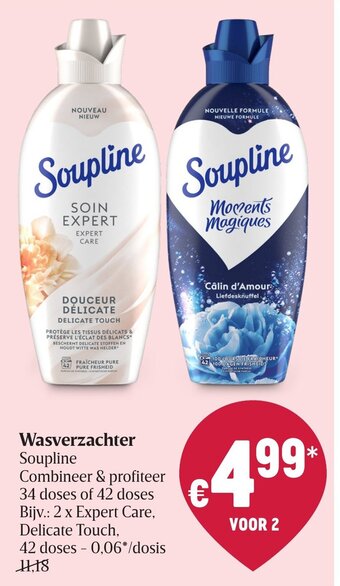 Delhaize Wasverzachter Soupline aanbieding