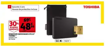 Auchan Disque Dur Canvio Basics 1TO 2.5" Toshiba aanbieding
