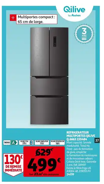 Auchan Refrigerateur Multiportes Qilive Q.6663 155484 aanbieding