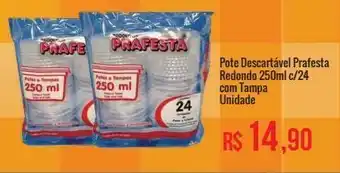 Pote descartável prafesta redondo 250ml