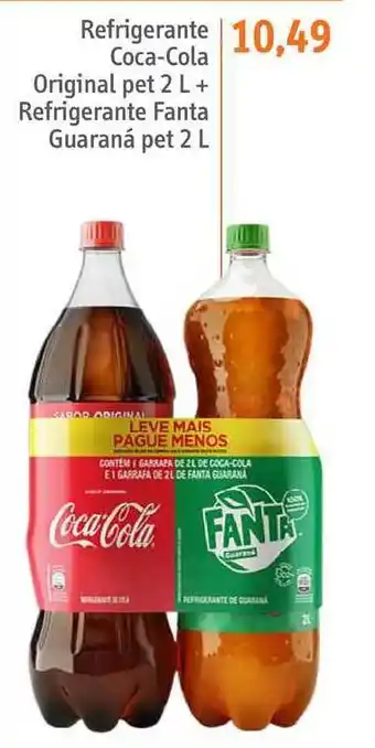 Sonda Refrigerante Coca-cola Original 2L + Refrigerante Fanta Guaraná 2L oferta