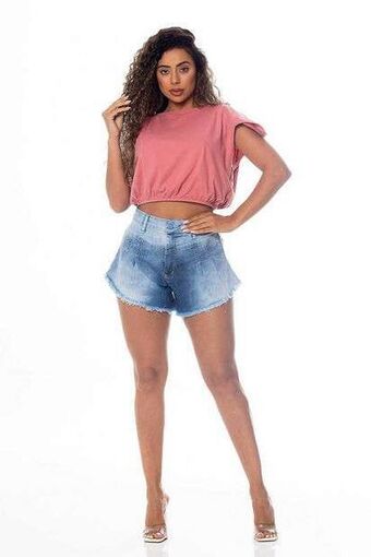 Marisa Shorts jeans feminino gode mucs 6932 azul oferta