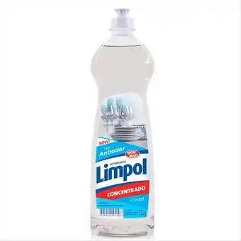 Detergente para louças gel concentrado biodegradável limpol cristal 511g