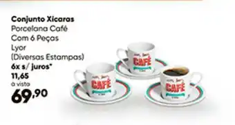 Conjunto Xicaras Porcelana Cafe Com 6 Pecas