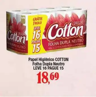 Supermercados Unidos Papel Higiênico Cotton Folha Dupla Neutro Leve 16 Pague 15 oferta