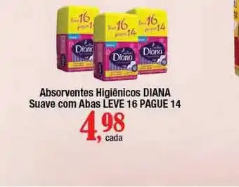 Absorventes Higiênicos Diana Suave Coma Bas Leve 16 Pague 14