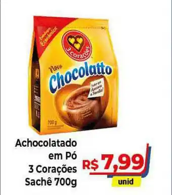 Hiper Moreira Achocolatado Em Pú 3 Corações 700g oferta